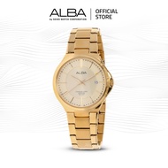 Alba Jam Tangan Pria AS9B34 Sapphire Glass Quartz Stailess Steel Gold Watch
