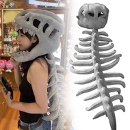 ASDMAEIT Dinosaur Raptor Skull Mask Cosplay Animal Movable Jaw Latex Bone Dragon Carnival Helmet Par