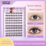 BQI 100-120 Cluster False Eyelashes With Glue Self-Adhesive New Upgraded Softer Lashes 10-12mm C Cur