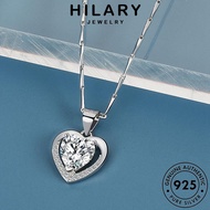 HILARY JEWELRY Perak Women Diamond Korean 925 For Pendant Necklace Perempuan Leher Rantai Accessories 純銀項鏈 Sterling Original Simple Silver Chain Moissanite N236