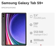 Samsung Galaxy Tab S9+ Tablet (12GB+256GB/512GB) - Original 1Year Warranty by Samsung Malaysia