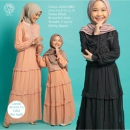 baju muslim warna anak &amp; abg gamis brukat pesta warna anak umur 4-14 t - ungu 14-15 th