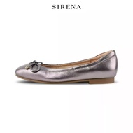 SIRENA รองเท้าหนังแท้ ส้น 0.5 นิ้ว รุ่น CAMELLE สีพิวเตอร์ | รองเท้าคัทชูผู้หญิง