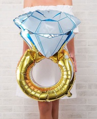 balon cincin diamond  - balon diamond ring - balon wedding - balon bridal shower dekorasi - diamond 
