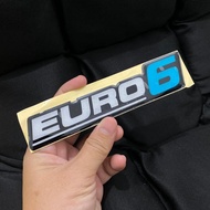 EURO 6 Embossed Logo Cutting Sticker Size 15 x 3.5 CM Flexible Emblem Embossed Sticker