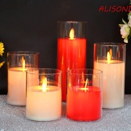 ALISOND1 Candles Lamp, Romantic Battery Operated LED Flameless Candles Light, Creative Acrylic Simulation Flickering Night Light Table Centerpiece