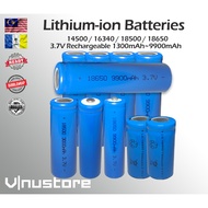 New 18650 Lithium Rechargeable Battery 1300mAh~9900mAh 3.7V LI-Ion Batteries Flashlight 18500 14500 16340 flat button to