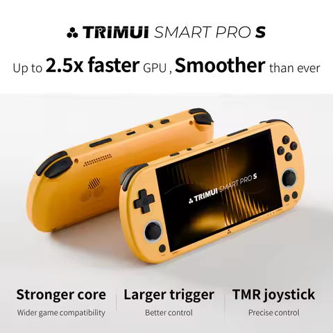 TRIMUI Smart pro S retro gaming handheld console featuring aopen-source Linux operating system perfe