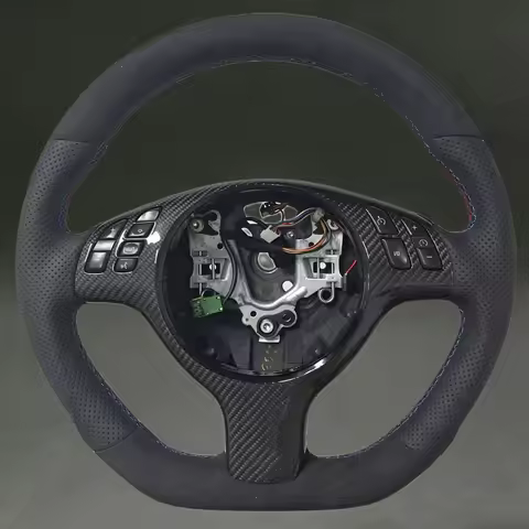 Full Suede Sport Steering Wheel for BMW E46 Half-D Style High-quality Customizable Steering Wheel fo