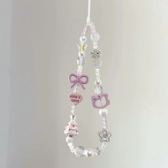 Original Homemade Powder Cake KT Cat ins Style Cartoon Mobile Phone Chain Lanyard ccd Anti-Lost Rope