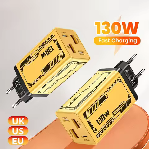 130W 4 Ports USB Type C Charger Fast Charging EU/US Wall Charger For iPhone Samsung Xiaomi PD Quick