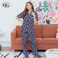 G&G ชุดนอน เสื้อแขนสั้นคอปก กางเกงขายาว ผ้าคอตตอน ลายแกะน้อย EN4C010