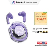 Amgras Future Ⅷ Ultra Transparent Earphone Bluetooth Earbud Gaming LED digital display Sport TWS Ear