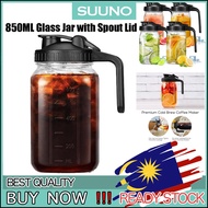 850ML Mason Jar Pour Spout Lid Glass Pitcher Breast Milk Pitcher Graduated Mason Jar Seal Juice