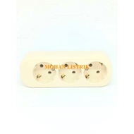 Eterna 3L 3-Hole Brass Terminal Socket Eterna OB Outbow Stick-on ET-038 ET 038 Cream SNI
