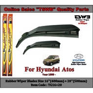 Hyundai Atos (Year 1999 - ) New Design Rubber Wiper Blades (TG16+20)