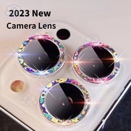 【ใหม่2023】จัดส่งที่รวดเร็วสำหรับ Iphone 14 13 12 11 Pro Max Mini Plus เลนส์กล้องถ่ายรูปหรูหราสีสันสดใสแหวนป้องกัน