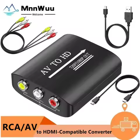 AV to HDMI-Compatible Converter 1080P RCA to HDMI-Compatible Adapter for PS1/PS2/PS3/Xbox 360/WII/N6