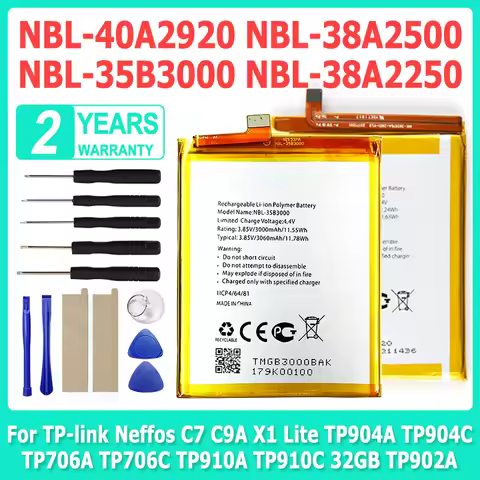 NBL-40A2920 NBL-38A2250 Battery For TP-link Neffos C7 C9A X1 Lite TP904A TP904C TP706A TP706C TP910A