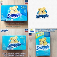 Sale!!! สินค้าราคาพิเศษ Snuggle® Fabric Softener Dryer Sheets, Blue Sparkle แผ่นอบผ้า กลิ่นบลูสปาร์คเคิล