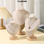 YLACKG Jewelry Storage Rack, Suede Show Necklace Display Rack,  Wooden  Display Model Necklace