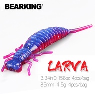 BEARKING Fishing Artificial Silicone Larva Soft Plastic Baits (85mm/4.5g x 4 Pcs)