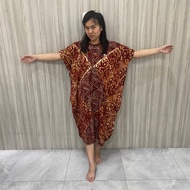 Baju Daster Wantia Lowo Jumbo Premium Tebal Motif Batik Cap Malaman Resleting Depan Rayon Candi Meka