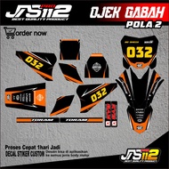 TAXI GABAH DECAL, GABAH OJEK DECAL, PATTERN 2, GABAH OJEK MOOTOR STICKERS