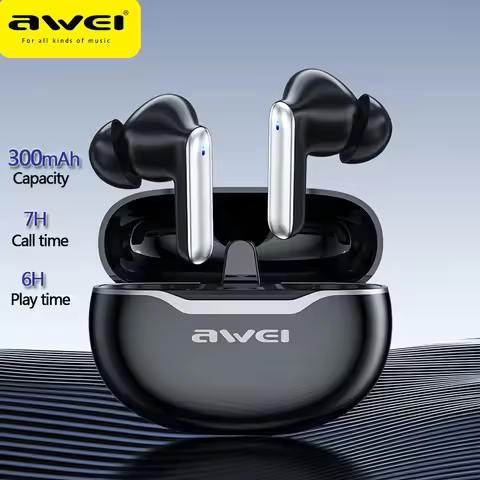 Awei Wireless Headphones Bluetooth 5.3 Earbuds With Mic TWS Earphones In-Ear Stereo Sport Headset T5