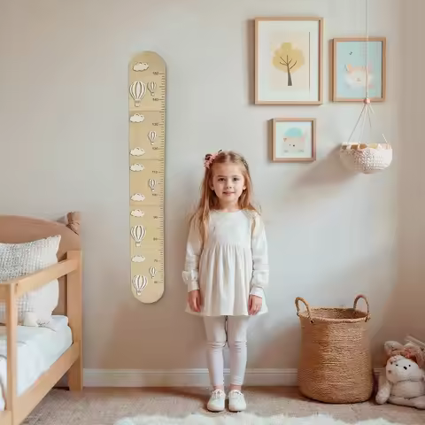 Wooden Growth Chart for Wall - Size Height Chart for Kids, Growth Measuring Board and Kids Height Wa