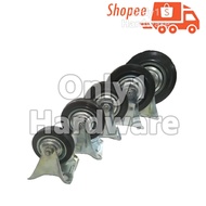 RIGID CASTER WHEEL RUBBER CASTER WHEEL STRAIGHT BLACK RUBBER CASTER WHEEL RIGID