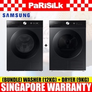 (Bundle) Samsung WW12BB944DGBSP Front Load Washing Machine (12kg)(4Ticks) + DV90BB9440GBSP Heat Pump Dryer (9kg)(5Ticks)