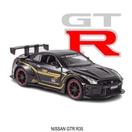 โมเดลรถเหล็ก GTR R35 สเกล1/32 รถเหล็กเปิดประตู ไม่ได้หน้า-ท้าย เปิดฝากระโปรงได้ มีลานวิ่งได้ ของใหม่