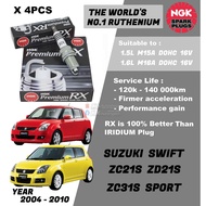 NGK Premium RX Spark Plug - Suzuki Swift ZC21S ZD21S ZC31S Sport 1.5L M15A 1.6L M16A DOHC 16V ( Year