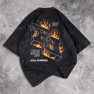 [Import Fennel] Oversize T-shirt Motif Ff Still Burning