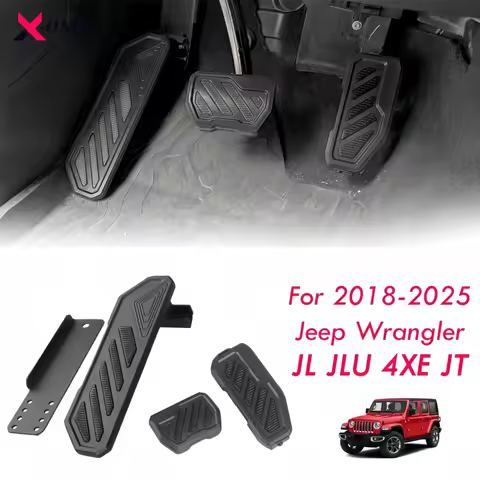 Anti-Slip Gas Pedal Brake Pedal Covers For 2018-2025 Jeep Wrangler JL JLU 4XE Gladiator JT Foot Rest