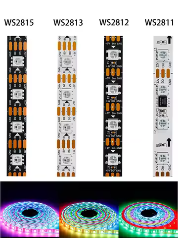 WS2812B WS2811 WS2813 WS2815 5050 RGB Smart LED Strip Lights WS2812 30/60/144Pixels/Leds/m Individua