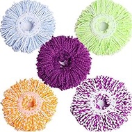 COOKX 5PCS Mop Head Rotating Cotton Pads Replacement Cloth Spin for Wash Floor Round Squeeze Rag Cleaning Tools Household Microfiber