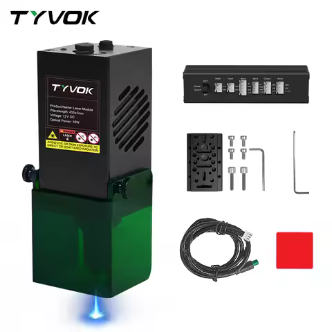Tyvok 10W Laser Head 450nm TTL/ PWM Blue Light For CNC Engraver Wood High Power Cutter DIY Laser Too