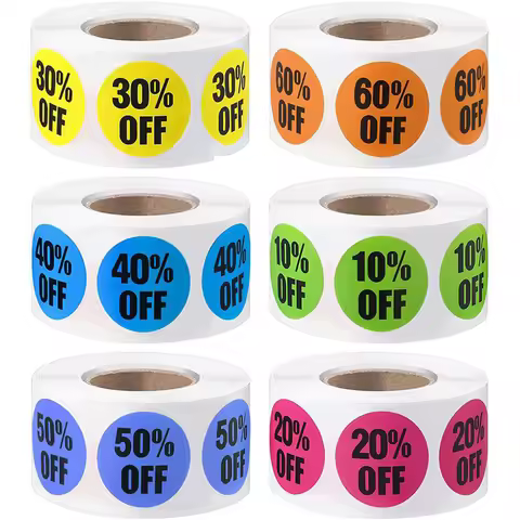 500pcs Percent Off Sticker 10 To 60 Percent Off Clearance Discount Pricemarker Stickers Labels for R