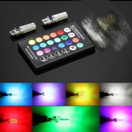 2Pcs T10 Remote Control Car Led Bulb 6 Smd Multicolor Side Light Bulbs Black