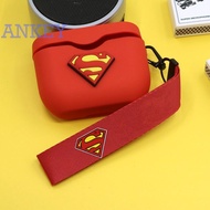 Superman Batman Hand Strap Lanyard Earphone Silicone Case for Sony WF-1000XM3 / WF-XB700 / WF-SP800N / WF-H800  Earbuds Waterproof Shockproof Case Soft Protective Case Headphone Cover Headset Skin with Hook