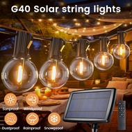 （Flash Sale) G40 Solar string light outdoor lights 7M/23FT 10 Bulbs Free 1 spare bulb solar lampu