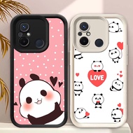 C-19 Cute Panda Black White Casing for Xiaomi Redmi 9C 12C 10C poco C31 C55