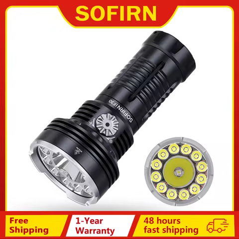 Sofirn IF30 LUMINUS SFT40 LED Flashlight Powerful 12000lm 32650 Battery Lanterna USB C Rechargeable 