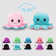 Flip octopus plush toy Double-sided colored octopus plush toy