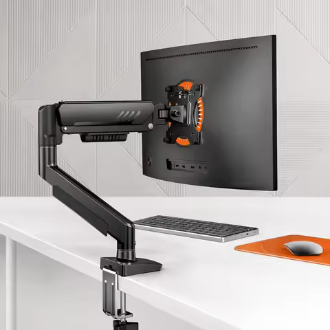 Single Monitor Arm, Fully Adjustable Monitor Mount for 13–34 Inch Screens, Fast Install Computer Mon