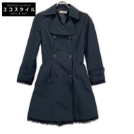 Prada 10SS 86540C 海軍藍荷葉邊設計風衣 36碼 [二手]