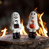Halloween Resin Ghost Decor Male/Female Spooky Tabletop Decor for Home Office & Party Decoration
