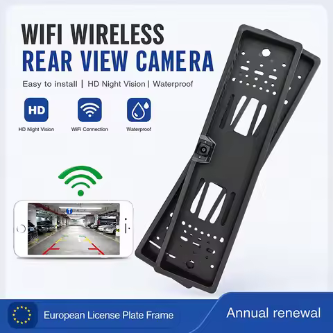 JISUIDA Car Wifi5 Reversing Camera EU European License Plate Holder Wireless Wifi Night Vision Camer